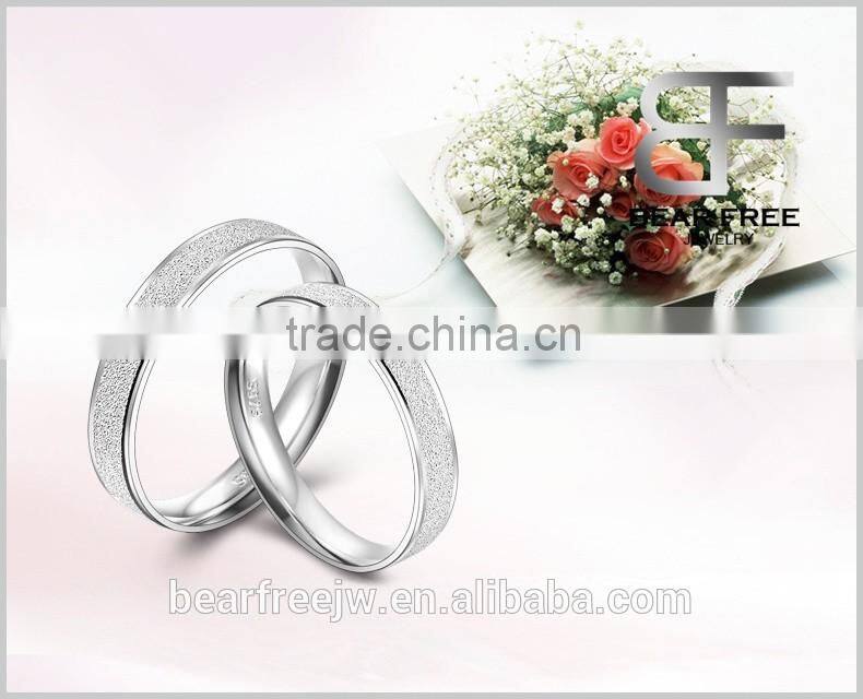 Wholesale Frosted Surface couples rings jewelry silver wedding ring design
