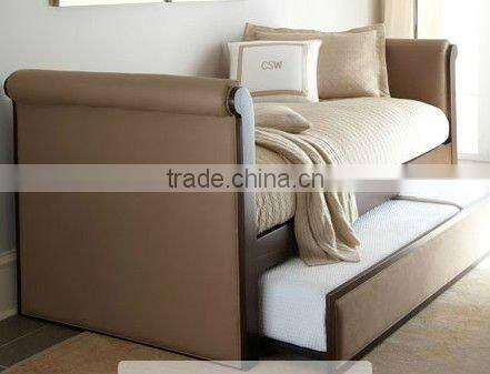 Upholstered Leather Daybed with Trundle