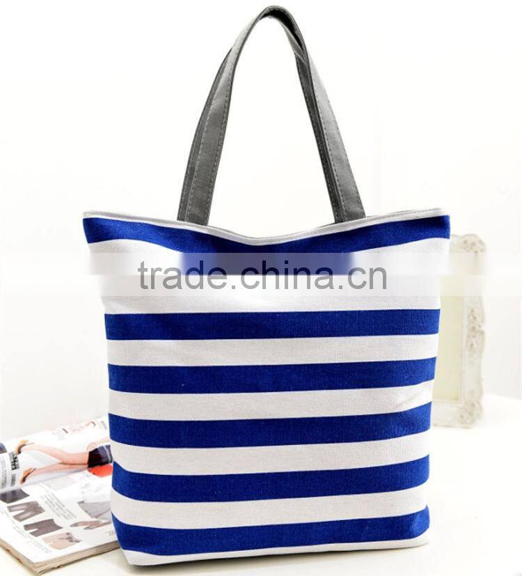 blue white striped canvas bag wholesale