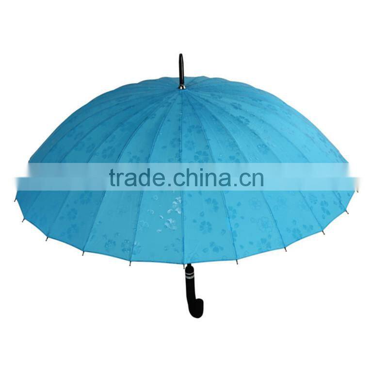 New design Pink straight umbrella Meet flower on the rainy day ! Best gift for ladies!