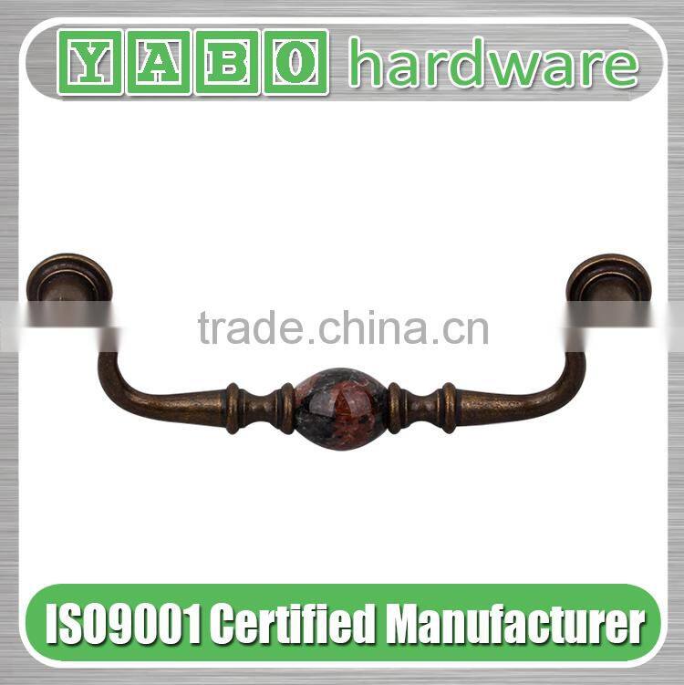 Unique home furniture zinc alloy antique kitchen hardware cupboard handle
