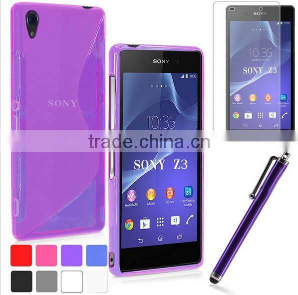 S Line Matte Soft TPU Case For LG Sony Xperia Z3/Z3 mini+Screen Film+Stylus Pen