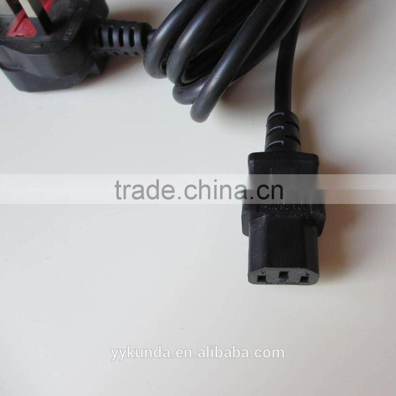 UK British Standard 3 prong power cord BS Power cord plug for home appliances