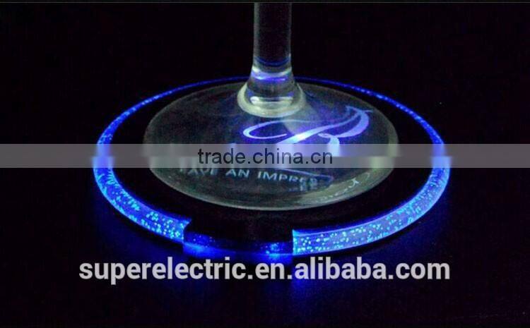 Professional design hot sale plastic led light up coaster led drink cup mat for sale
