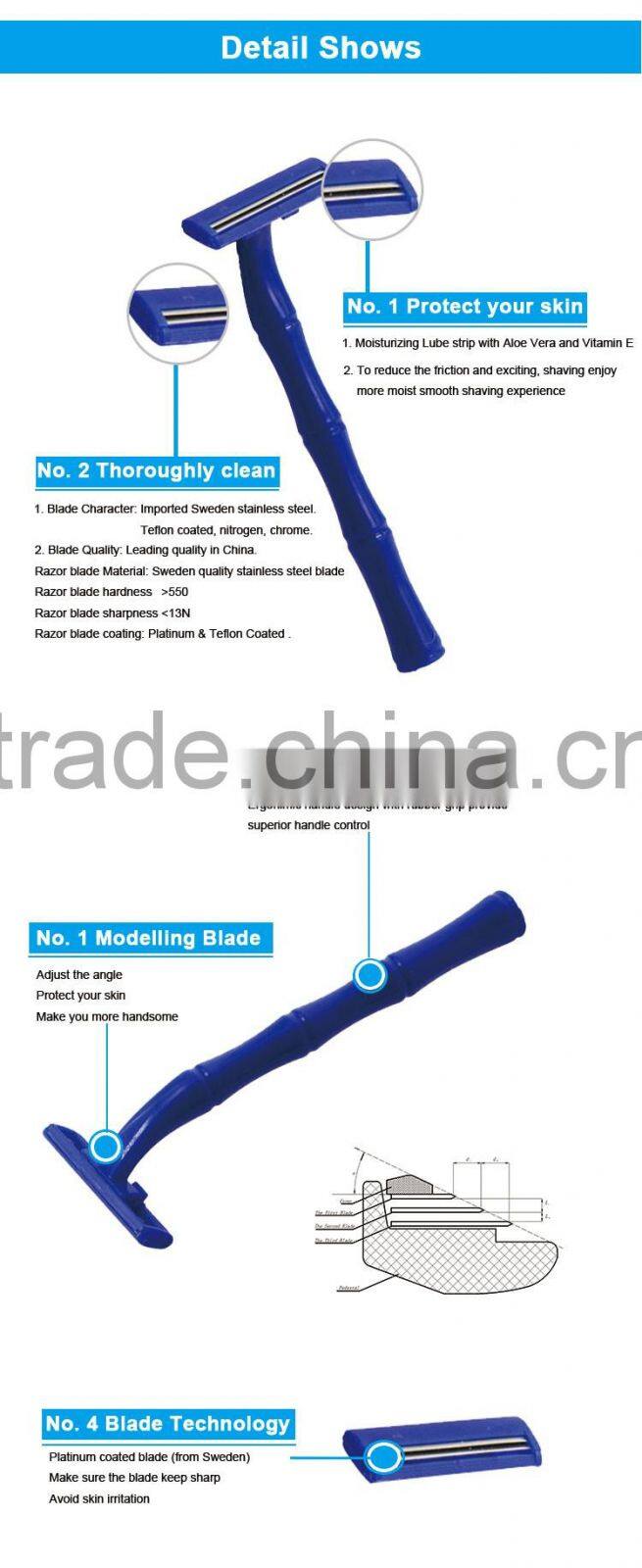 Rubber Plastic Handle High Quality Shaving Blades Straight