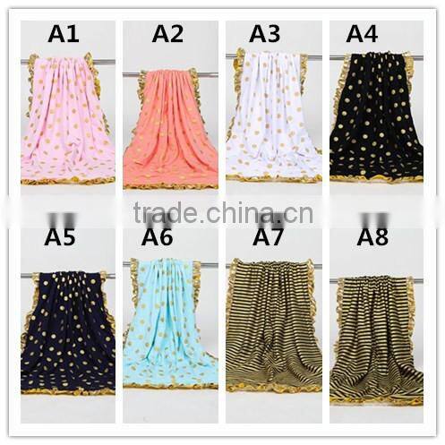 gold dot blankets 2015 hot selling polka baby blanket