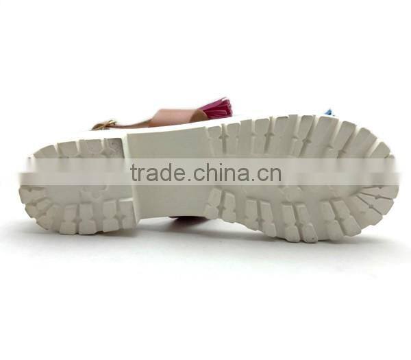 Latest ladies fancy design black pu leathaer flat sandals with ankle tassel strap women summer shoes pictures