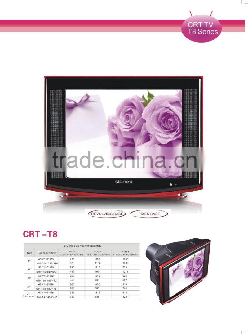 14' 17" 19" 21inch Color Television rotating base CRT TV
