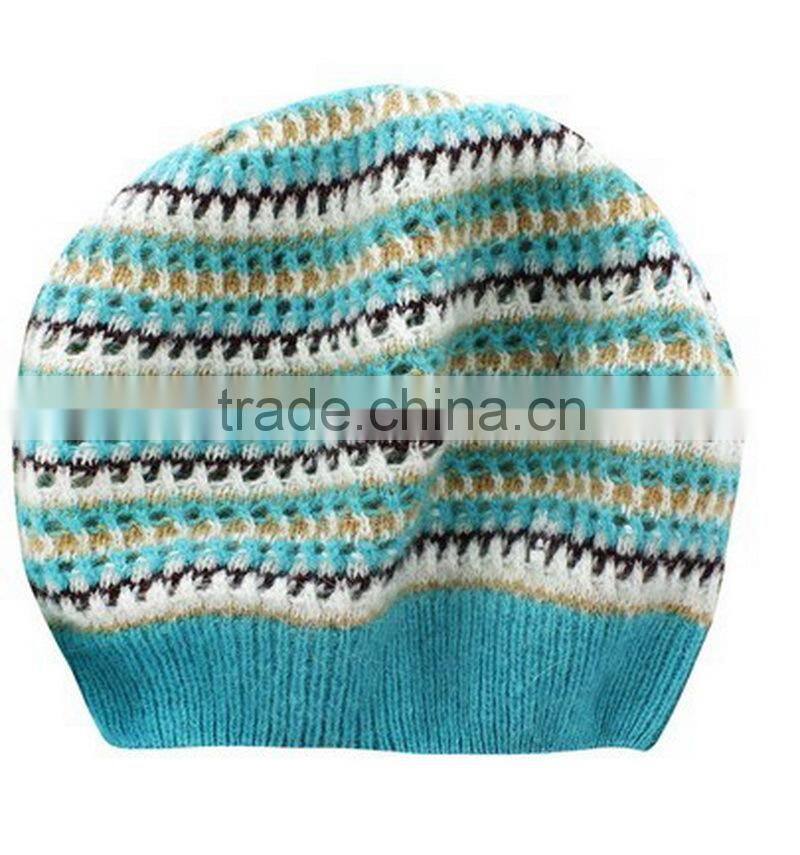 2014 ladies hollow out pattern knit beret hat