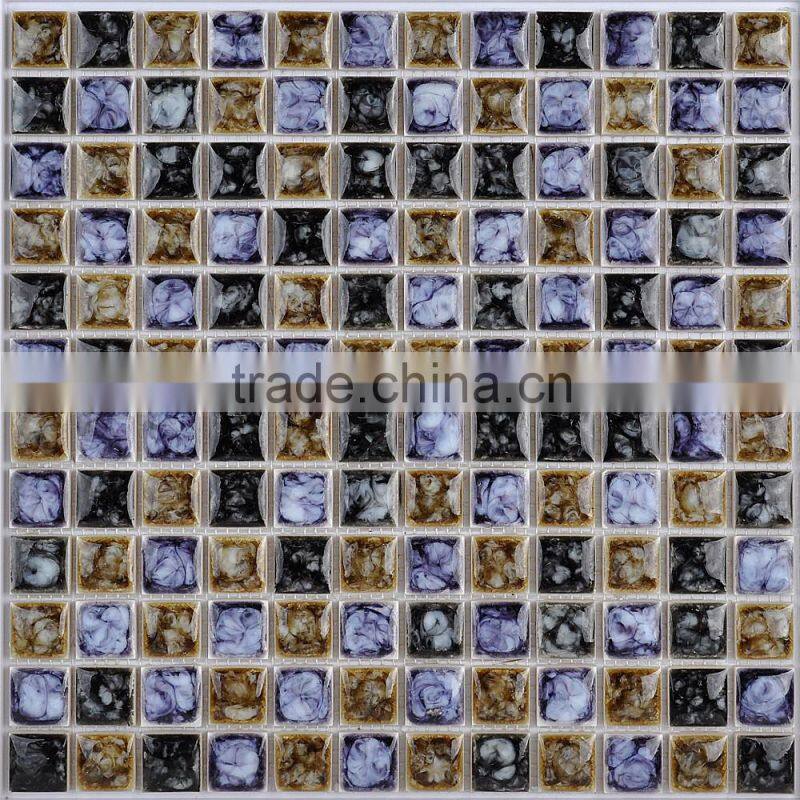 New Design Flower Ice Crack Mix Color Ceramic Mosaic Tile