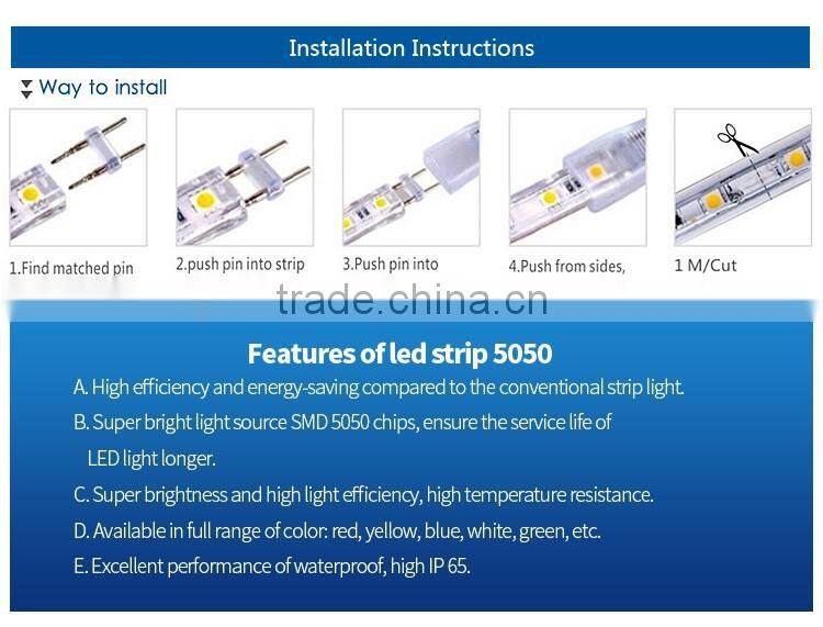 high voltage led strip light kit SMD 5050 IP65 waterproof strip light