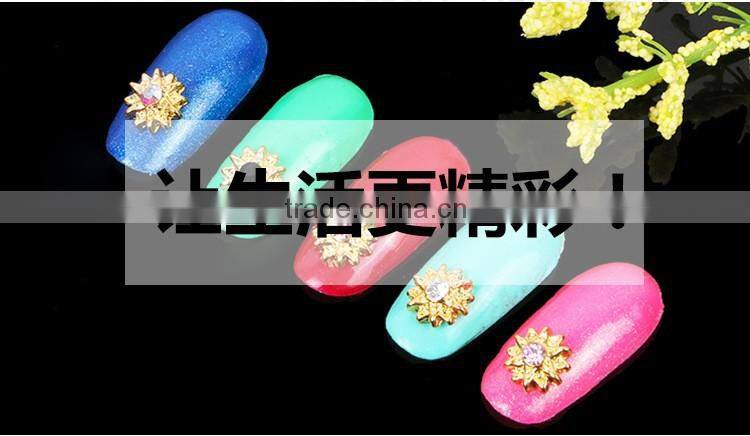 2016 Most Popular Beauty Japan Style Colorful Alloy Charms Gold Jewerly Designs Metal Nail Art Decoration