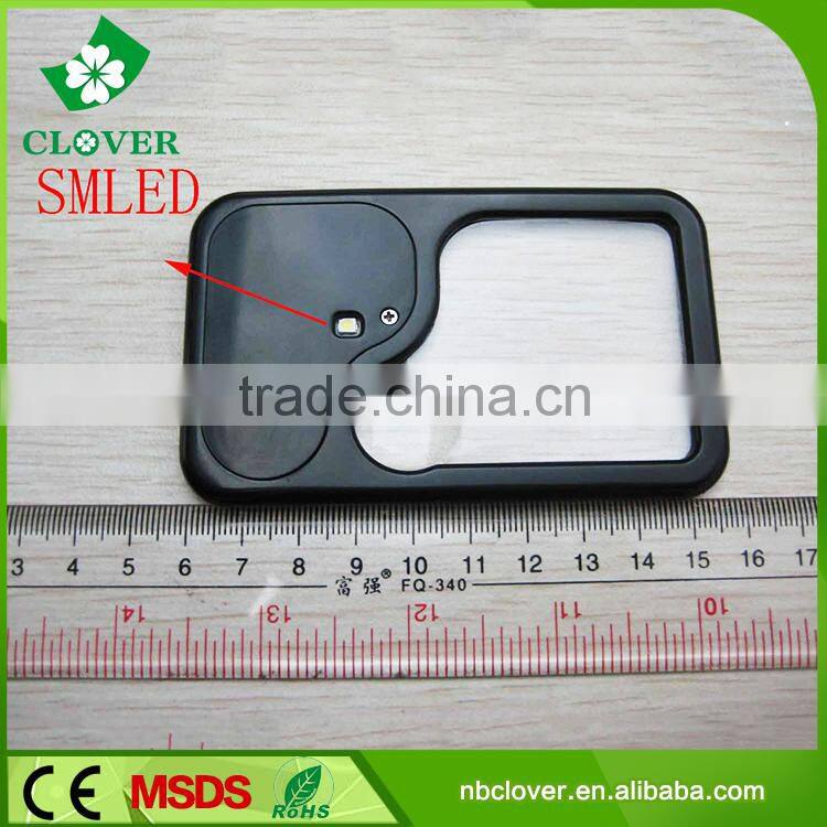 Plastic custom business cards design magnifying glass with light