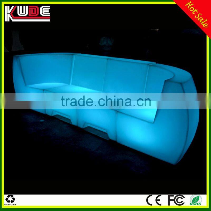 outdoor plastic light up LED sectional sofa used in bar nightclub