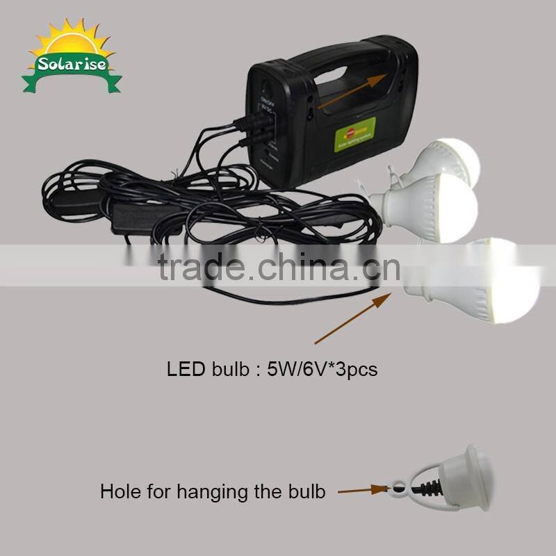 5W solar light for home DC 12V camping solar lighting system with mp3 and radio