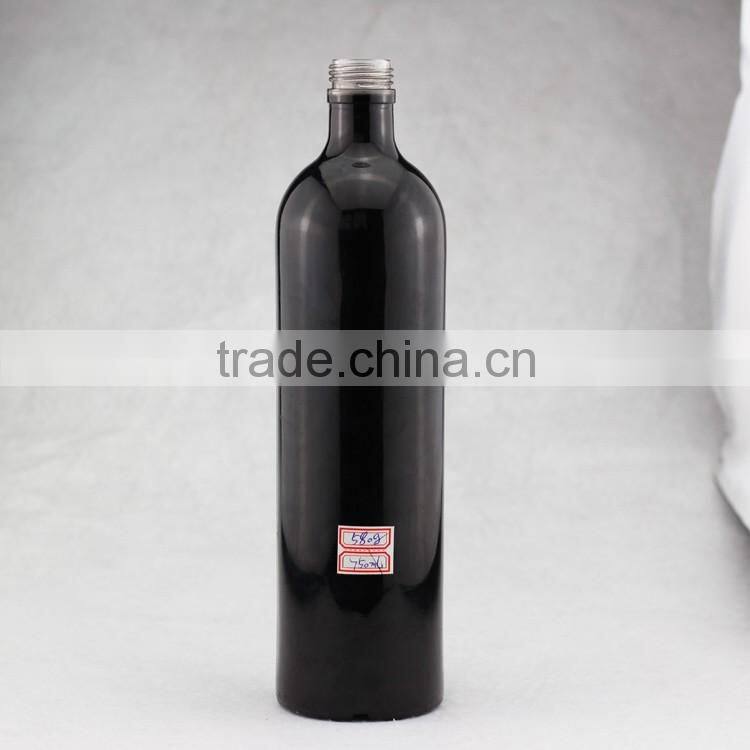 Great capacity 700ml paint glass bottles black olive oil bottles lovely champagne bottle