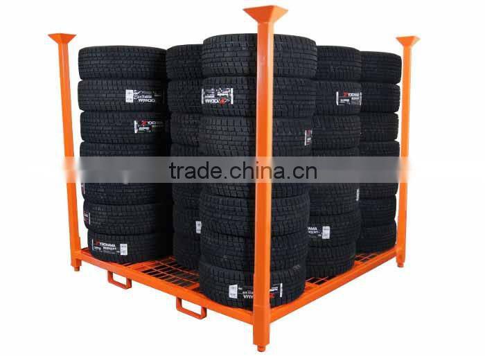 Industrial warehouse tyre storage stacking rack