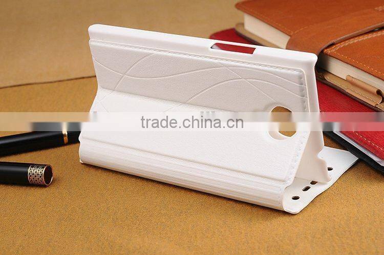Hot-selling open window leather case cover for gionee elife e7,For gionee elife e7 case