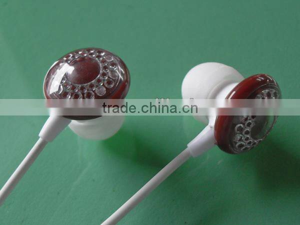 Crystal decoration ear phone for promotion samsung galaxy note