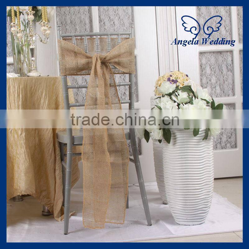 SH013E Wholesale 2015 elegant fancy hessian wedding burlap chair sash