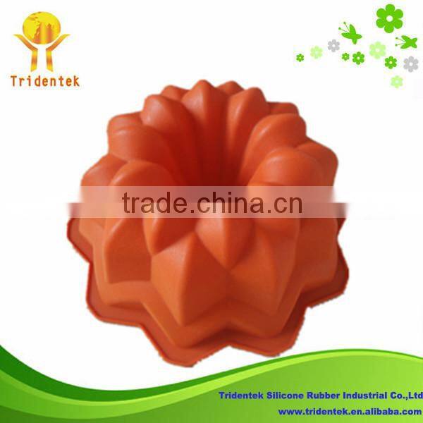Novelty 2015 Baking Tools Flower Shape Food Grade Silicone Cake Mold