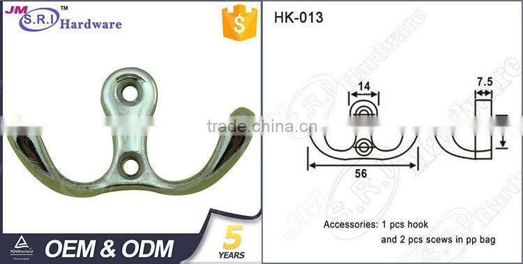 Hot sale zinc alloy toilet double coat hook