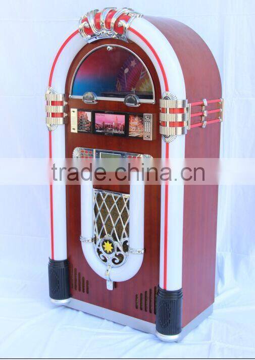 Full Size Classic 7-Color Changing LED Vinyl Jukebox for pinball / billard game room