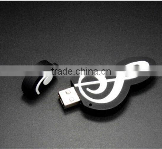 Pvc music sign cheap 2.0 port 4 gb usb flash drive