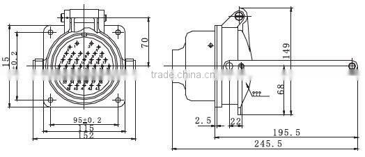 Railway coaches use connector with power