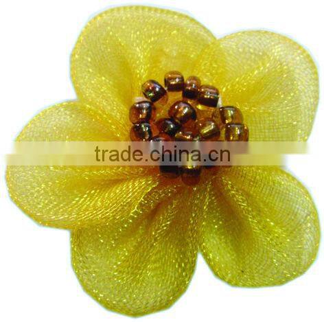 Good Qulaity Small Organza Flowers For Clothes/Little Flowers For Girls' Hair Clips