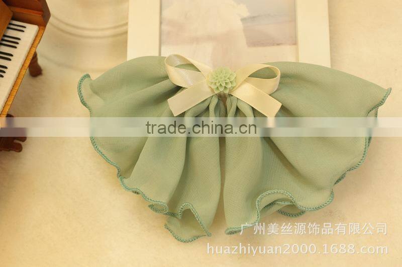 Cute Fancy Wholesale Kids Fabric Ribbon Bow Hair Clips For Baby Girls Accessories