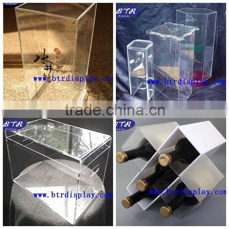 Custom clear acrylic plastic single bottle wine rack