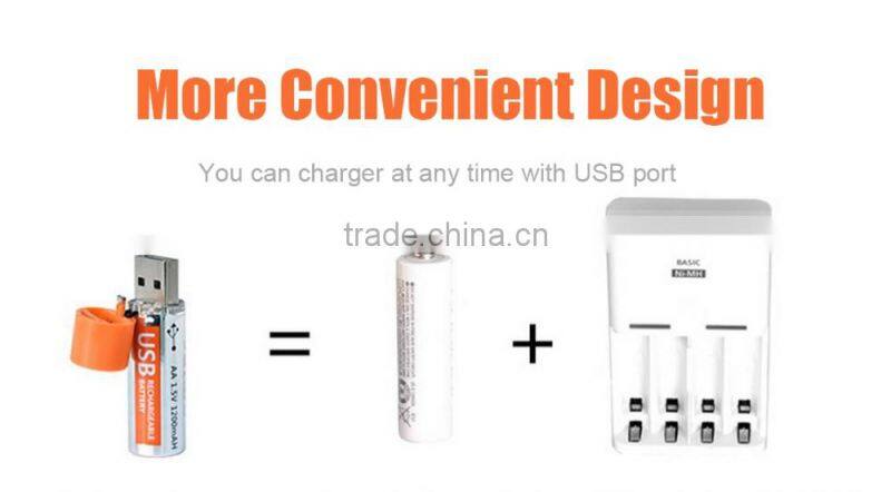 Hot AA 1.5V USB battery rechargeable lithium ion battery for toy car