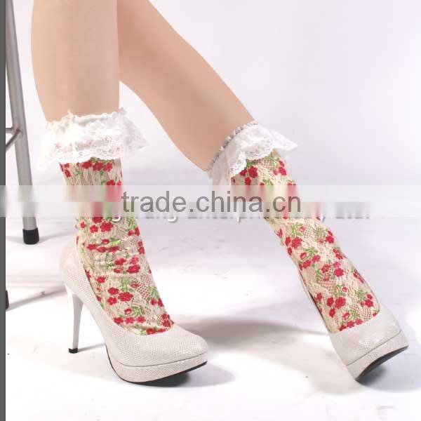 5048 Floweret Lace Anklet Socks