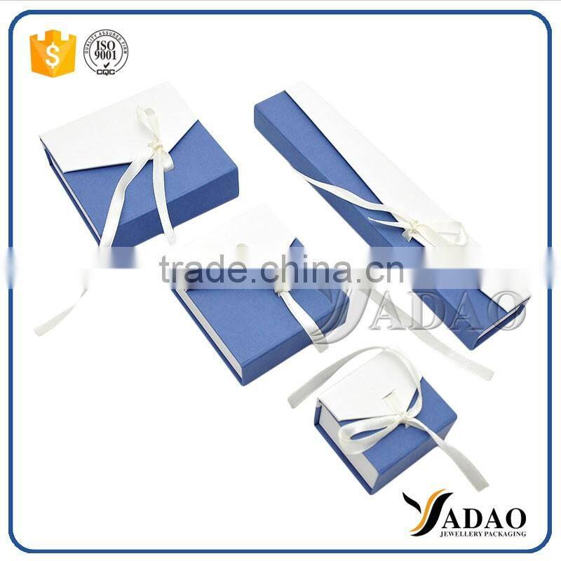 link lid cardboard custom box packaging paper box ribbon tie paper box for jewelry packaging