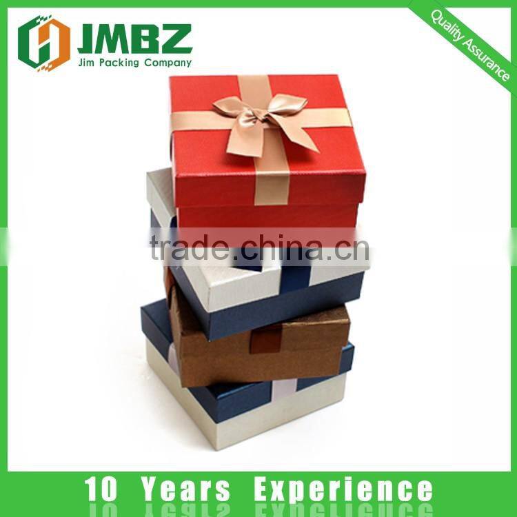 Decorative Rigid Cardboard Jewellery Packaging Box With Satin Ribbon