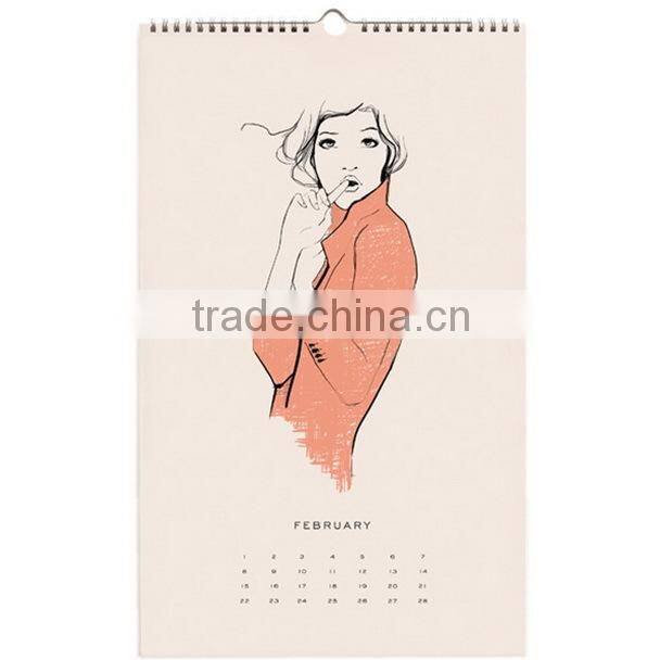 Sprial Binding Paper Wall Calendar/Wholesale Custom Calendar Printing