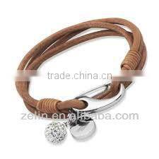 Gold plated with leather bracelet Body Jewelry
