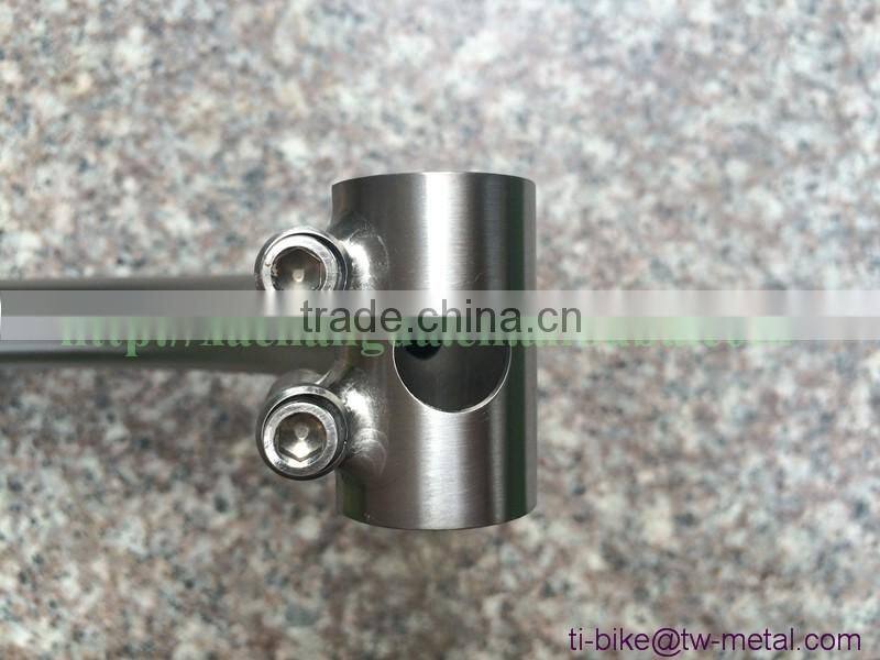 XACD made titan bending bicycle stem customized ti bike stems with hand brush finished ti bicycle stem oem cheap made in china