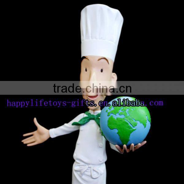 1/6 scale resin cartoon figure, chief figure, restaurant decor figure