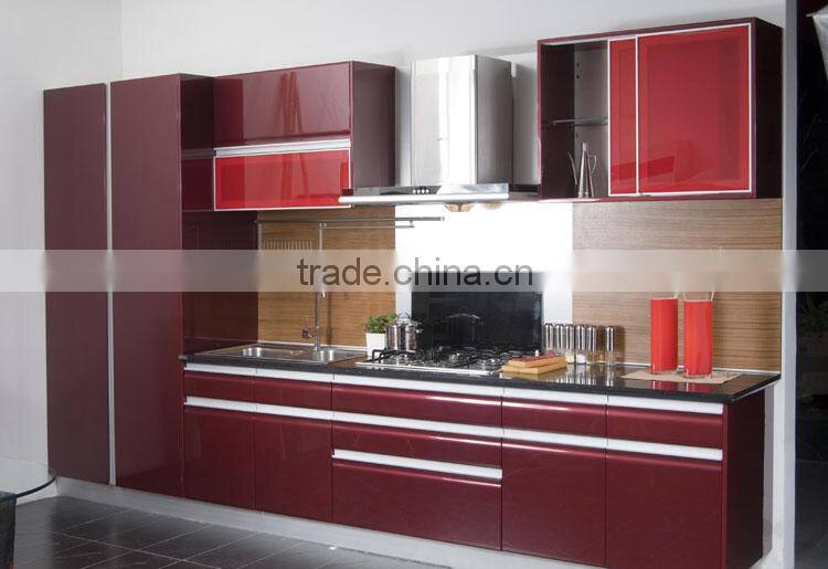 Plywood, Melamine Board Carcase Material High Gloss Lacquer Modern Kitchen Furniture