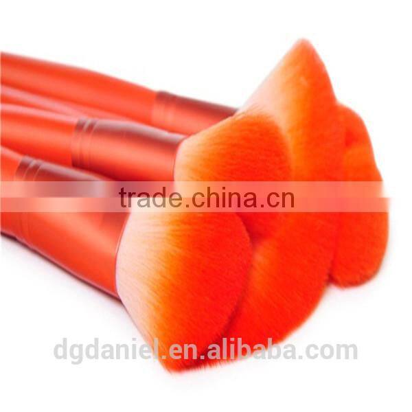 Professional custom Logo Orange Makeup cosmetic brushes set 24pcs with orange PU pouch