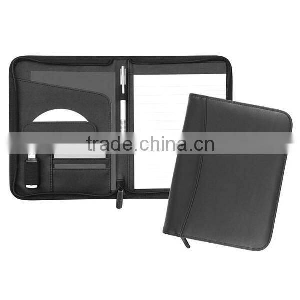 Custom Black Business Card Padfolio Leather Document File Presentation Folders