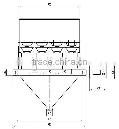 BT-ACZ-A Large 4 Head Linear Weigher sandwich packaging machine, automated packaging equipment