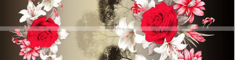 100%Polyester 3D printed textile fabric with big flower for bedsheet/bedding set/mattress