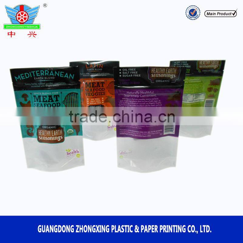 OEM plastic stand up packaging bag for food seasoning packaging