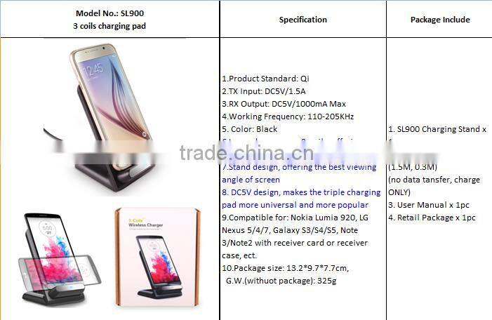 Qi standard magnetic induction wireless stand charger desktop wireless charger