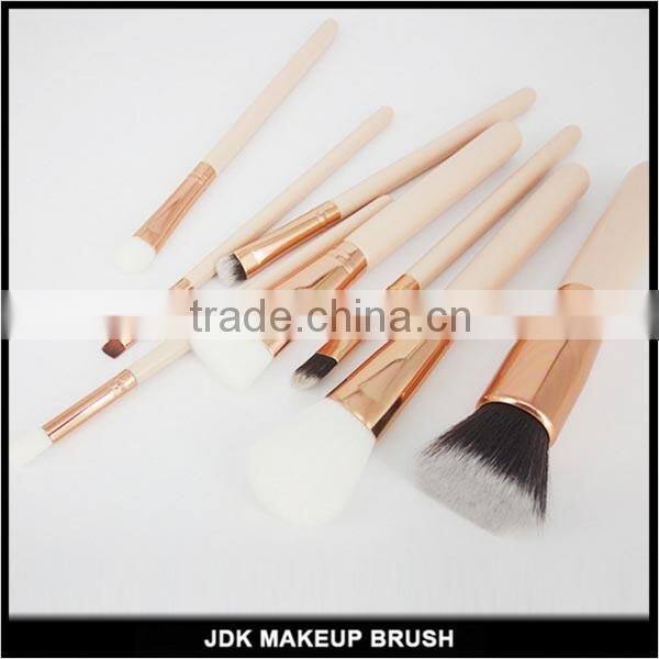 8 pcs rose gold foundation brush set professional beauty tool set wooden handle soft synthetic hair makeup brush
