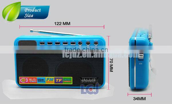 L-015 2015 hot mini fm auto scan radio with mp3 player and speaker
