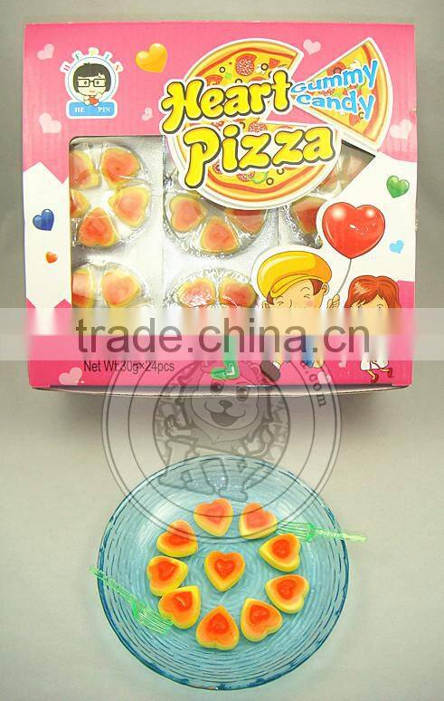 Kosher Rubber Heart Pizza Gummy Candy